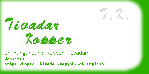 tivadar kopper business card